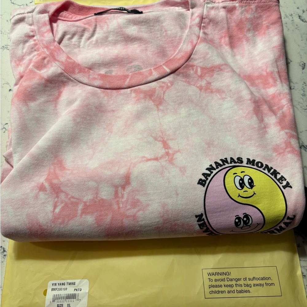Bananas Monkey Pink Tie-Dye T-Shirt